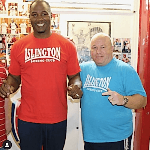 Lenny Hagland with Lennox Lewis (former professional boxer)