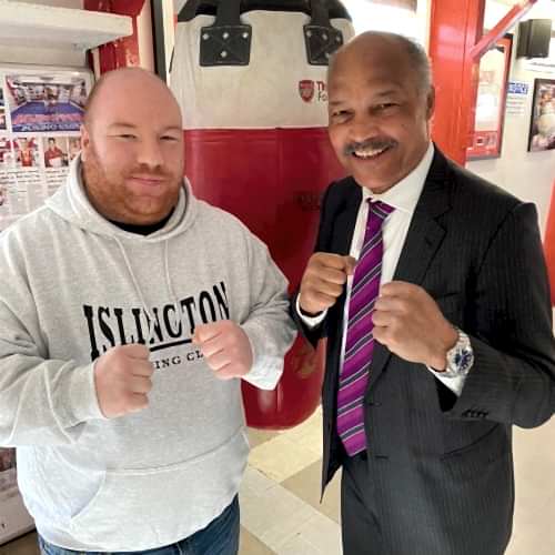 Reggie Hagland with John Conteh (Former Professional Boxer having held the WBC and British & Commonwealth Title)