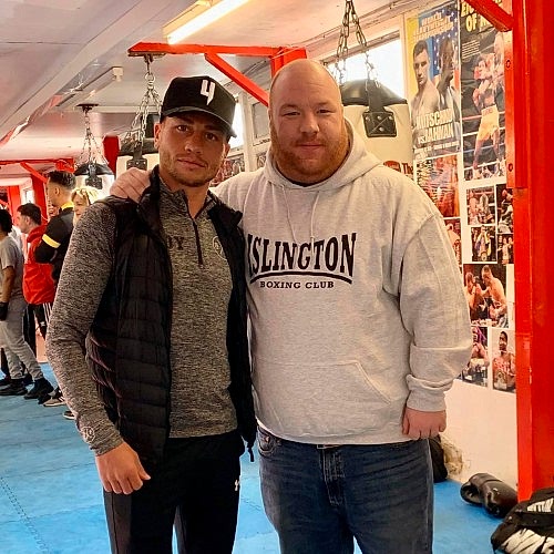 Reggie Hagland with Lucien Reid (Professional Boxer having challenged for the British & Commonwealth Title)