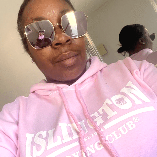 Sabrina Edwards in a custom IBC Hoodie