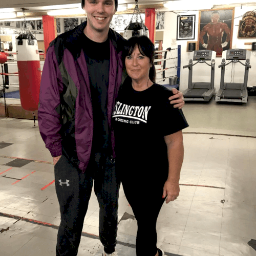 Jackie Hagland with Nicholas Hoult (Actor)